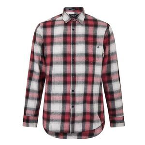 Replay Mens Plaid Long-Sleeved Shirt Jacket / Red